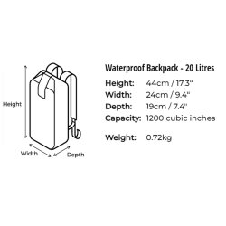 OverBoard wasserdichter Rucksack 20 Liter Schwarz