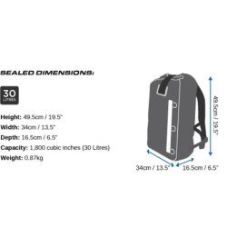 OverBoard wasserdichter Rucksack 30 Liter Schwarz