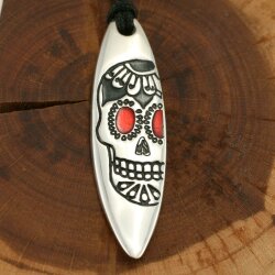 Silver+Surf Silber Schmuck Surfboard mit Totenkopf