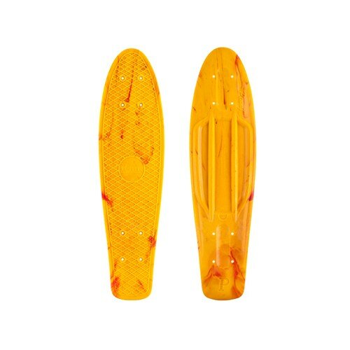 Penny Original 22" Skateboard Plasticcruiser Deck Yellow Red Marble