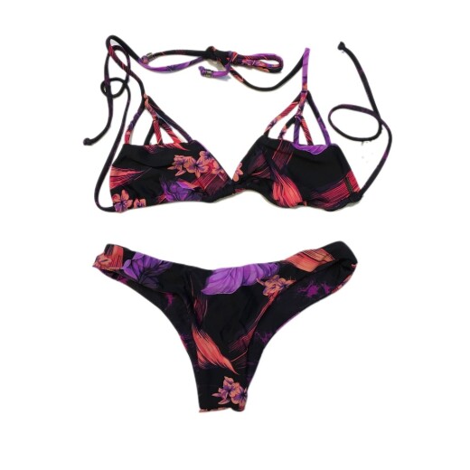 Rusty Bikini Dark Wave Cheeky Set Magenta 12 / L