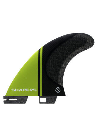 Shapers Fins Stealth Medium Tri-Fin Set Black/Lime