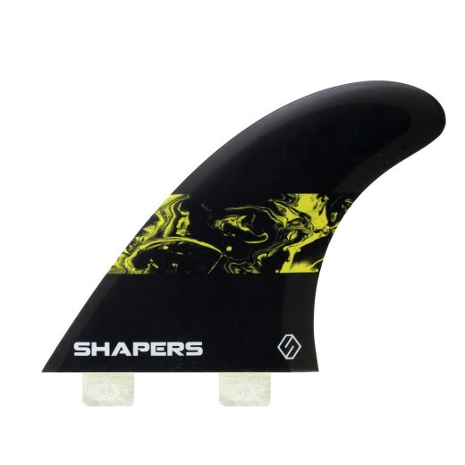 Shapers Fins Medium-Large CoreLite Tri-Fin Set Black/Yellow