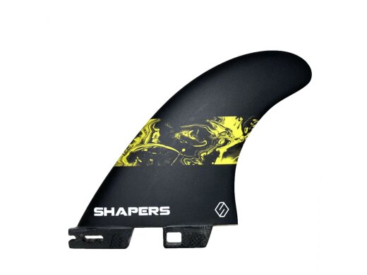 Shapers Fins Medium-Large CoreLite Tri-Fin Set Black/Yellow