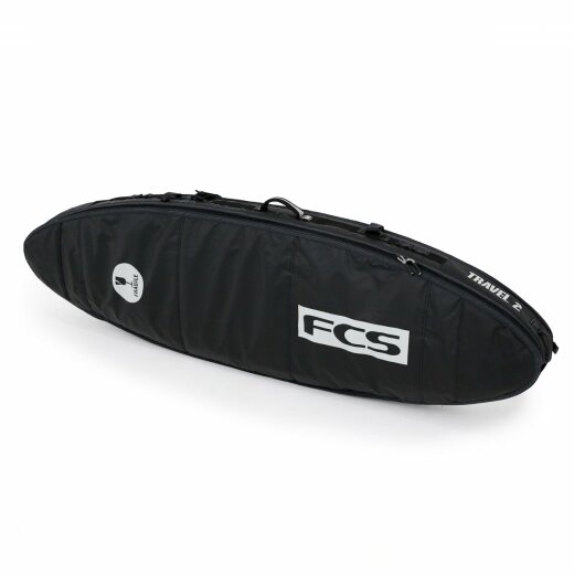 FCS Boardbag Travel 2 Funboard Black/Grey Surfboard Cover 7.0