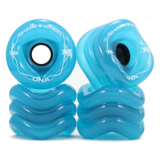 Shark Wheels DNA ROLL (4er Set) 72mm/ 78a Transparent Blue