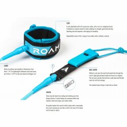 ROAM Surfboard Leash Premium 7.0 215cm 7mm Grün