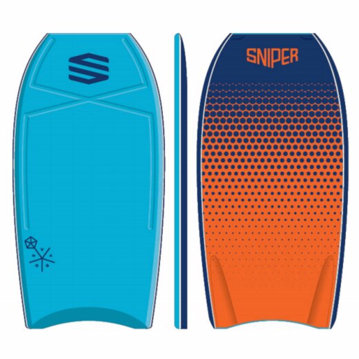 SNIPER Bodyboard Vyrus PE 40 Dots Blau Orange