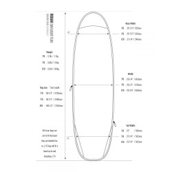 ROAM Boardbag Surfboard Daylight Funboard PLUS 7.0