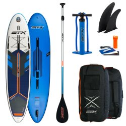 STX Inflatable SUP 116" Hybrid Freeride Windsurf Blue Orange