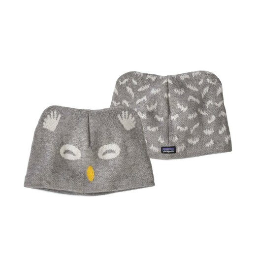 Patagonia Baby Animal Friends Beanie Owl Drifter Grey