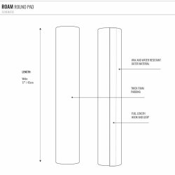 ROAM Dachauflage Surfboard 43 cm Rund Polster Pad