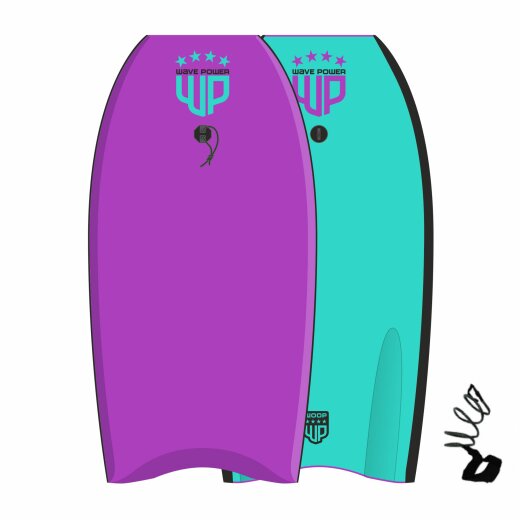 Wave Power Bodyboard Woop 39 Lila Türkis