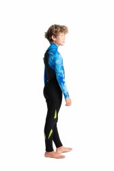 C-Skins Legend Junior Back Zip Steamer 4/3 Kinder Neoprenanzug Black/ Blue Tie Dye/ Lime