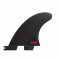 FCS 2 H4 Carbon Medium Smoke Quad Rear Retail Fin Set Black (M)