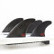 FCS 2 H4 Carbon Medium Smoke Quad Rear Retail Fin Set Black (M)