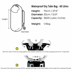 OverBoard wasserdichter Packsack 60 Liter Grau