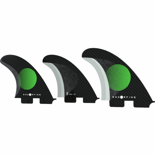 Endorfins Slater KS1 3 Fin Set Small 2 Tab Black Green