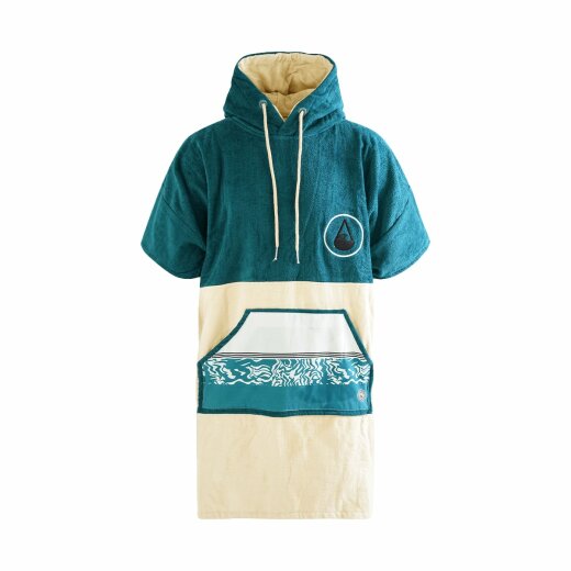 Wave Hawaii Poncho Petrol Velours Handtuch Umkleide