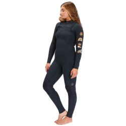 Billabong Salty Dayz Natural 5/4 Chest Zip Frauen Neoprenanzug Black Tide