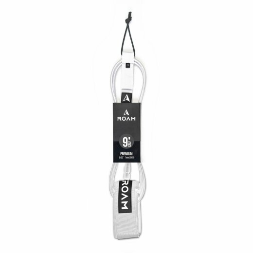 ROAM Surfboard Leash Premium 9.0 Knie 7mm Weiss