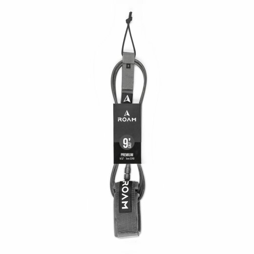 ROAM Surfboard Leash Premium 9.0 Knie 7mm Grau