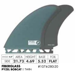 FUTURES Twin Fin Set Pyzel Bobcat Fiberglass