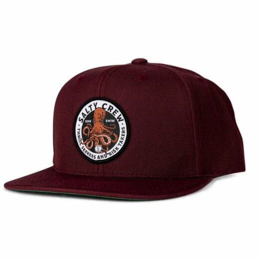 Salty Crew Deep Reach 6 Panel Burgundy