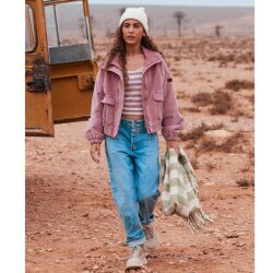 Roxy Slow Song Übergroße Kordjacke Mauve Orchid