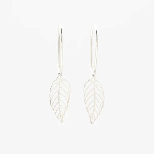 Jewelberry Ohrringe Cut Out Leaf Silber