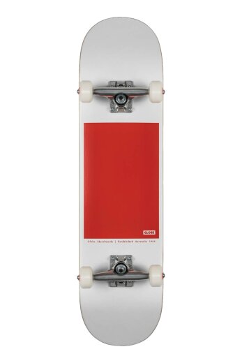 Globe G0 Block Serif 8.0 White Red Skateboard