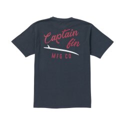 Captain Fin T-Shirt Slick Slide Logo Midnight Navy