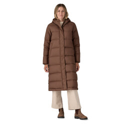 Patagonia Womens Silent Down Long Parka Molasses Brown