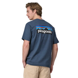 Patagonia Ms P-6 Logo Responsible Tee Utility Blue