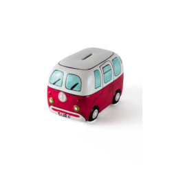 Devoted Surf Van Spardose Piggy Bank  Red