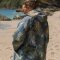 Passenger Clothing Wave Recycled Sherpa Lined Changing Robe Palm Camo Apricot