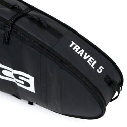 FCS Boardbag Travel 5 All Purpose Black/Grey Surfboard Cover