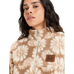 Roxy Jive Talking Fleece Pullover Portobella Tropical Tile Polar